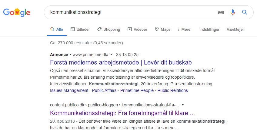 Google Ads udklip